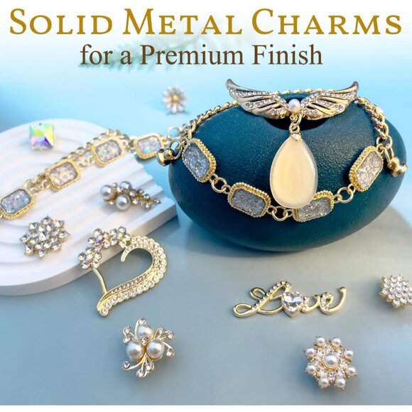 Bling Shoe Charms Pack 21 Alloy Rhinestone Chain Decorations for Girls Women - Picture 2 of 7